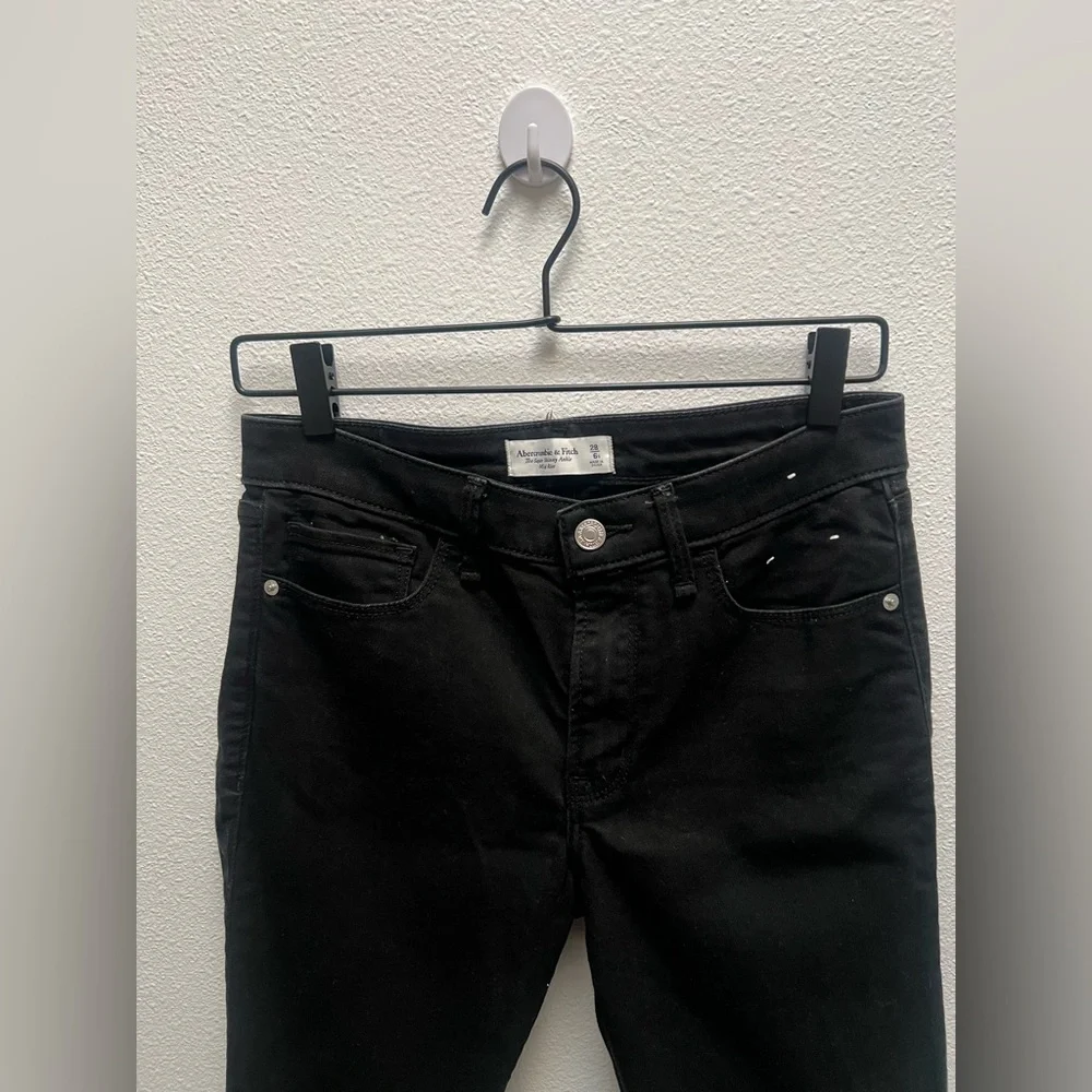 Abercrombie & Fitch Black Jeans The Super Skinny Ankle Mid Rise Denim Size 28 6S - Picture 2 of 4